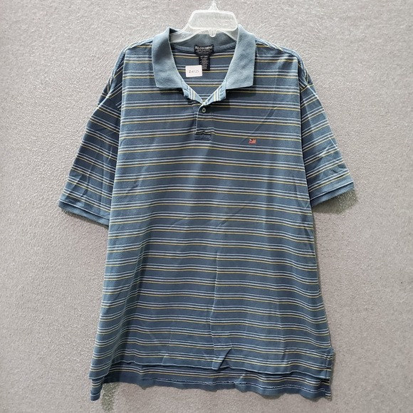 Polo Jeans Company Men Polo Shirt 3XT Blue Striped Logo Embroidered Collar - Picture 1 of 6